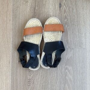 Soludos Woven Two Tone Espadrille Sandals, Size 7